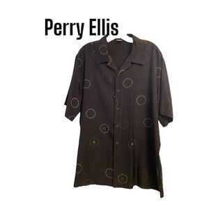 Perry Ellis Black Short Sleeve Shirt L